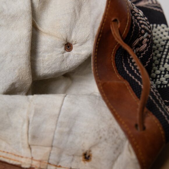 Vintage Woven & Leather Backpack main image 11